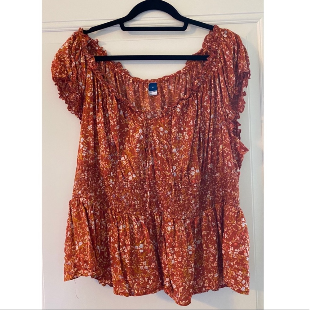 Old Navy Smocked Peplum Blouse